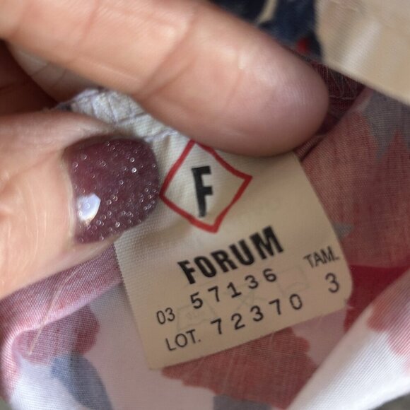 Forum Men's Red Floral Short Sleeve Shirt 100% Cotton Size Medium Made in Brazil - Picture 4 of 10